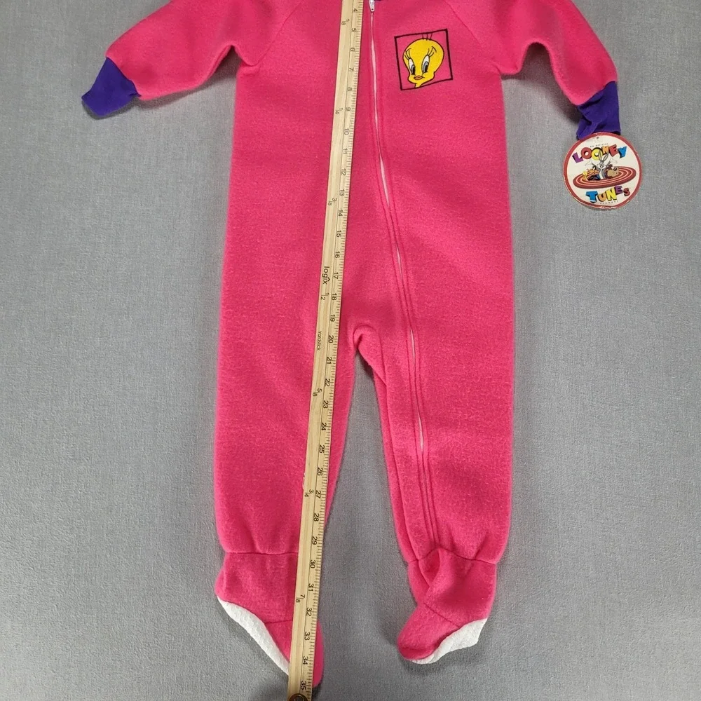 New Vintage 90s Looney Tunes Tweety Bird Pajamas Sleeper Footie RARE NOS 4T